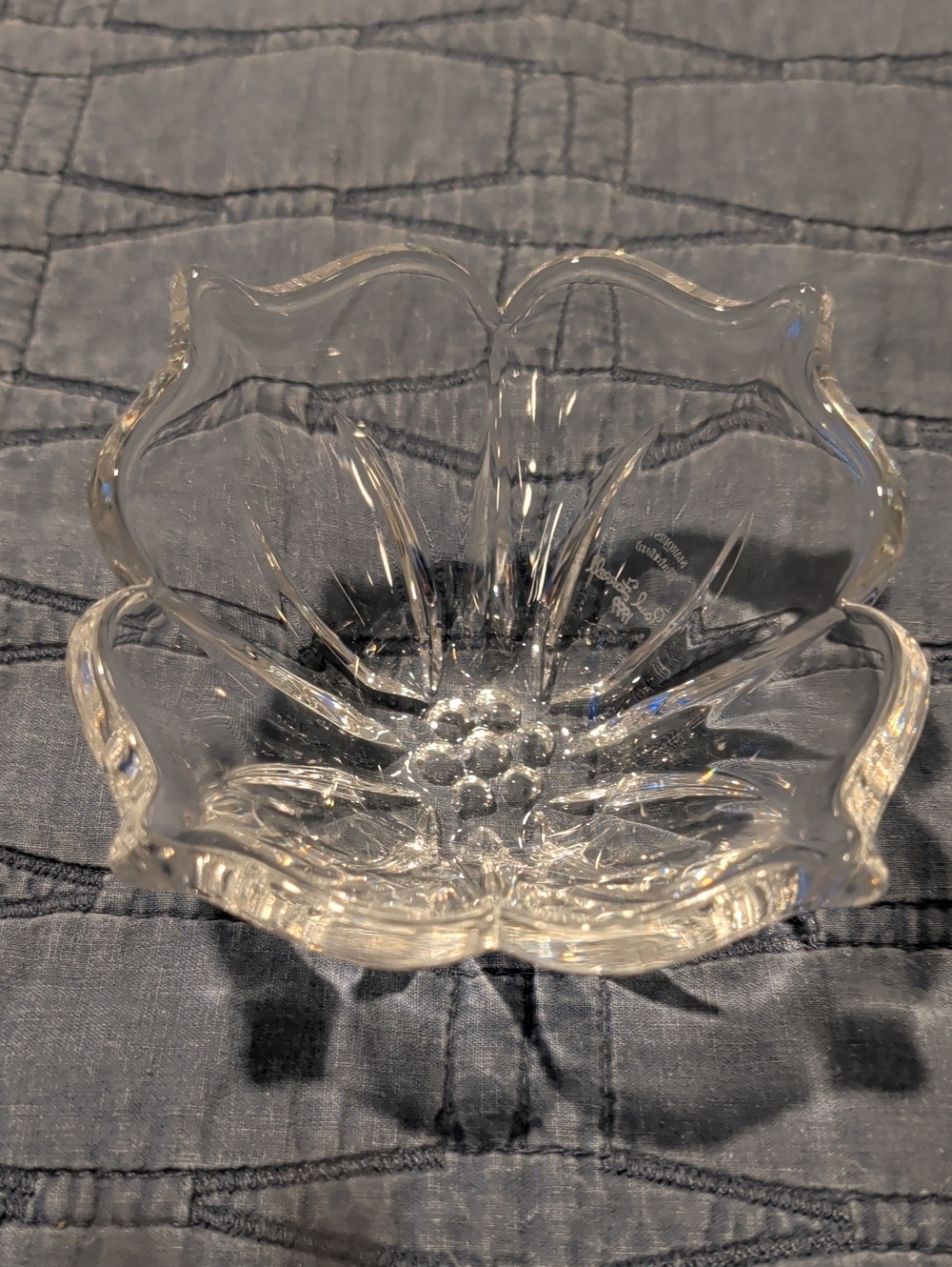 Waterford Crystal Nut Or Candy Bowl / Signed Certificate Card